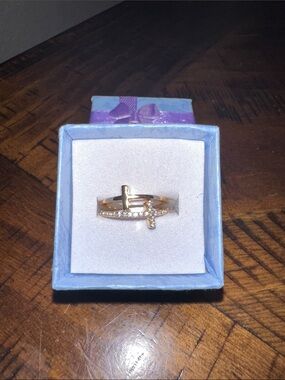 Gold Cross Layered Ring - Women Jewelry